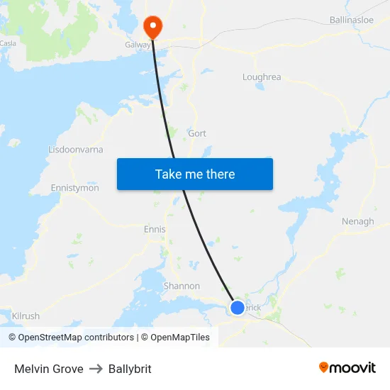 Melvin Grove to Ballybrit map