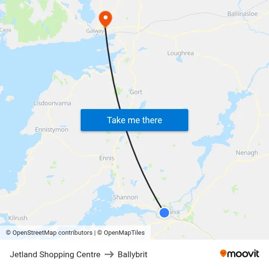 Jetland Shopping Centre to Ballybrit map