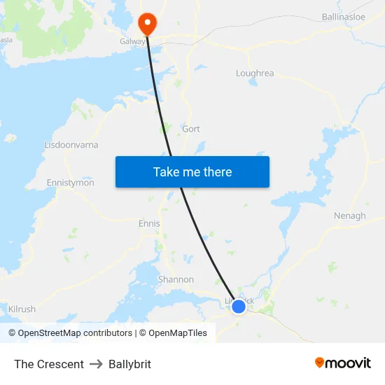 The Crescent to Ballybrit map
