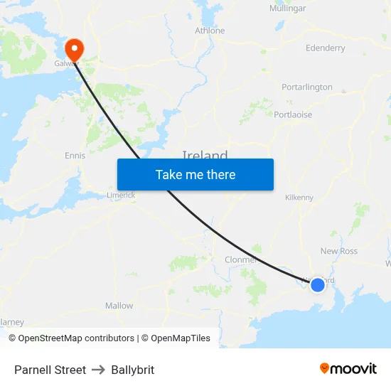Parnell Street to Ballybrit map