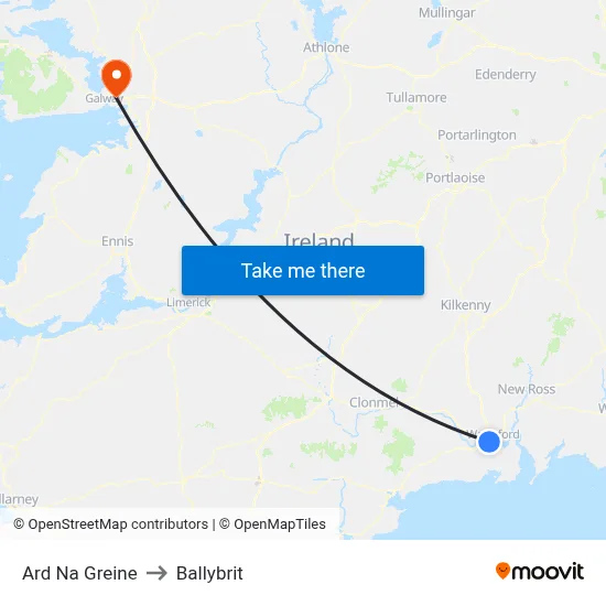 Ard Na Greine to Ballybrit map