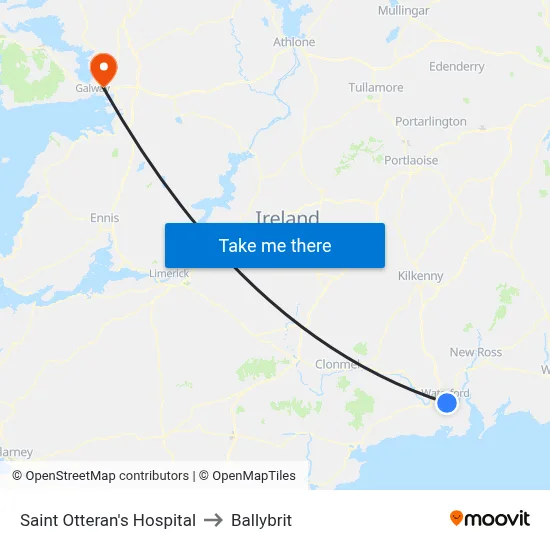 Saint Otteran's Hospital to Ballybrit map