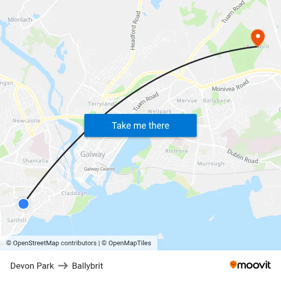 Devon Park to Ballybrit map