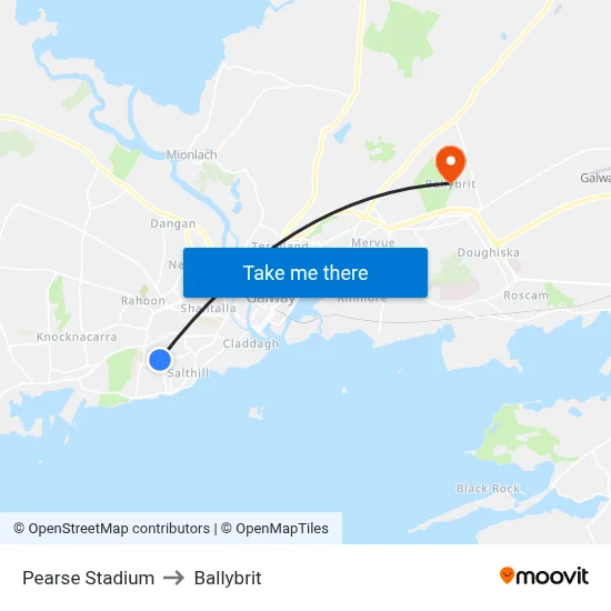 Pearse Stadium to Ballybrit map