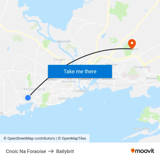 Cnoic Na Foraoise to Ballybrit map