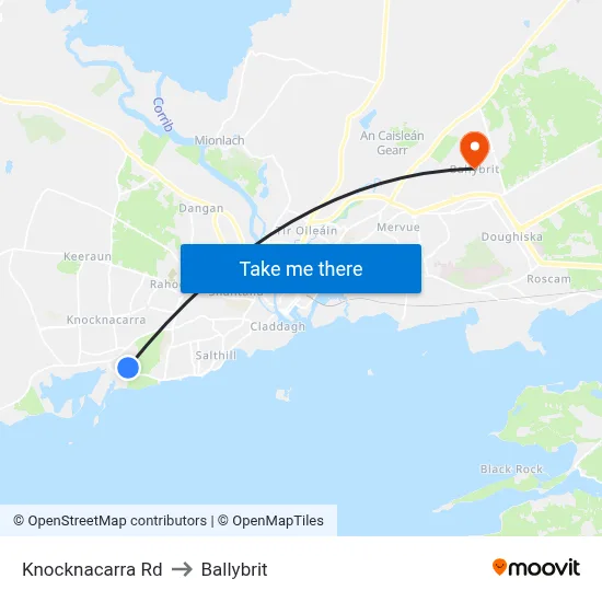 Knocknacarra Rd to Ballybrit map