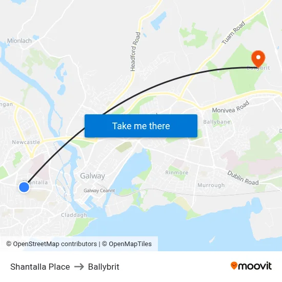 Shantalla Place to Ballybrit map