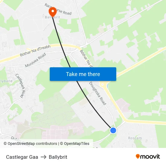 Castlegar Gaa to Ballybrit map