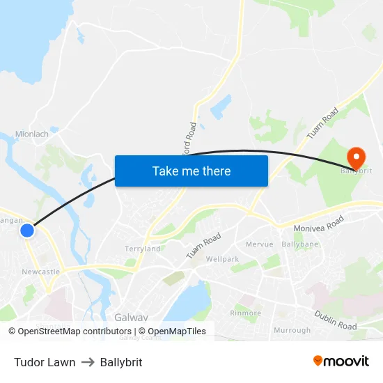 Tudor Lawn to Ballybrit map