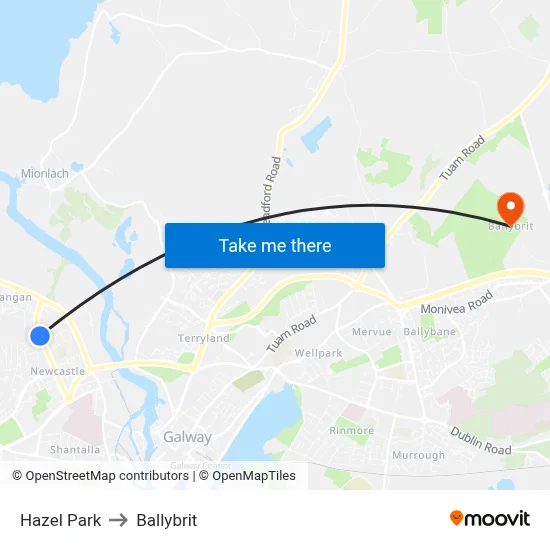 Hazel Park to Ballybrit map
