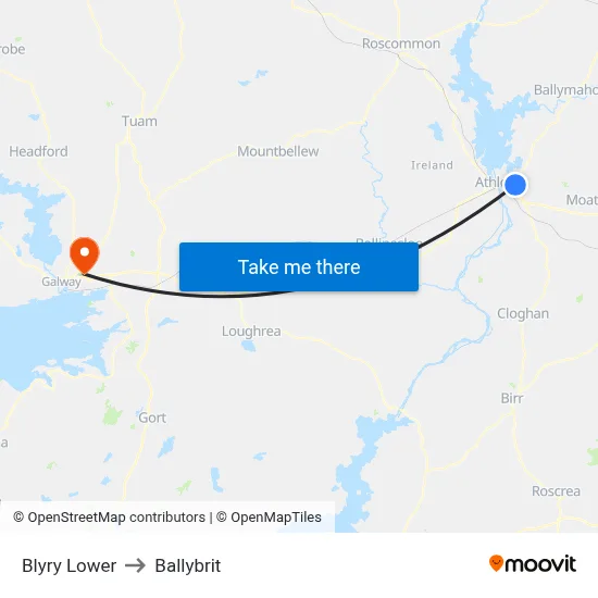 Blyry Lower to Ballybrit map