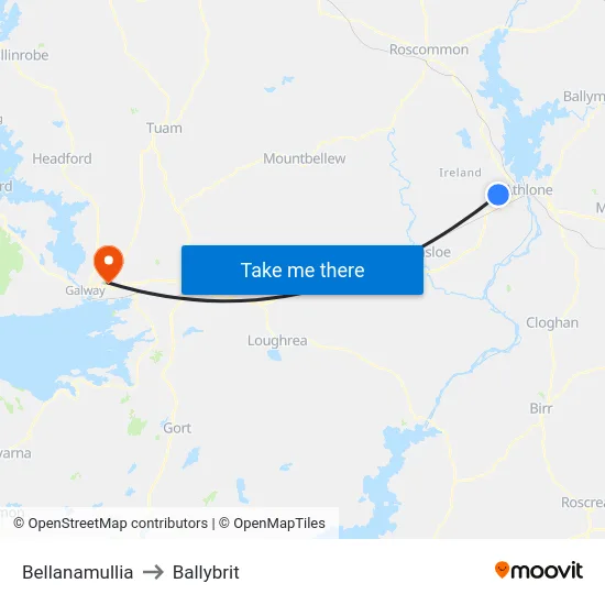 Bellanamullia to Ballybrit map
