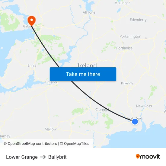Lower Grange to Ballybrit map
