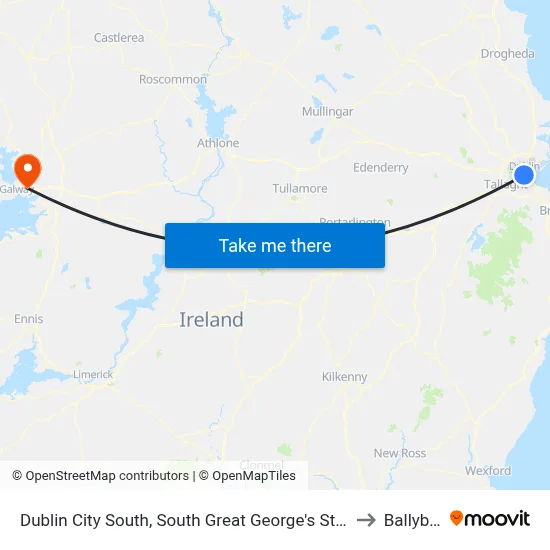 Dublin City South, South Great George's Street to Ballybrit map