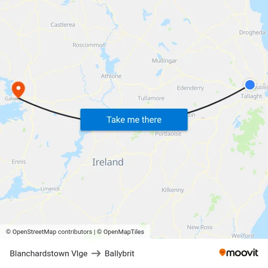 Blanchardstown Vlge to Ballybrit map