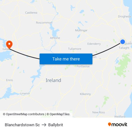 Blanchardstown Sc to Ballybrit map