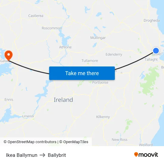 Ikea Ballymun to Ballybrit map