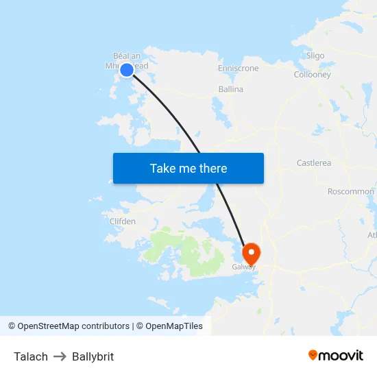 Talach to Ballybrit map