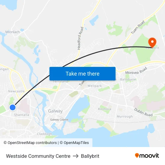 Westside Community Centre to Ballybrit map