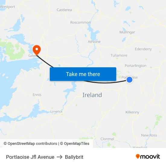Portlaoise Jfl Avenue to Ballybrit map
