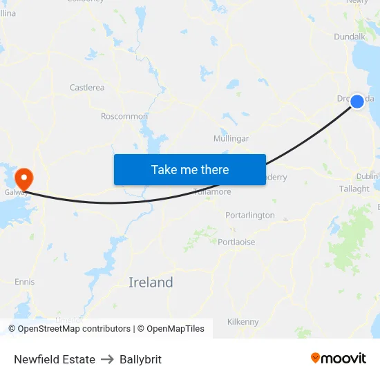 Newfield Estate to Ballybrit map