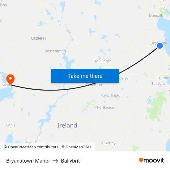 Bryanstown Manor to Ballybrit map