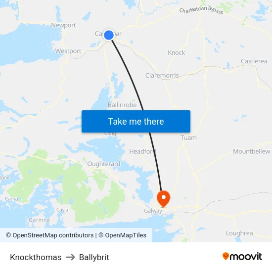 Knockthomas to Ballybrit map