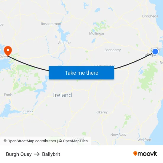 Burgh Quay to Ballybrit map
