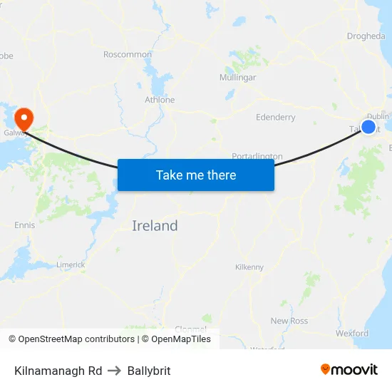 Kilnamanagh Rd to Ballybrit map