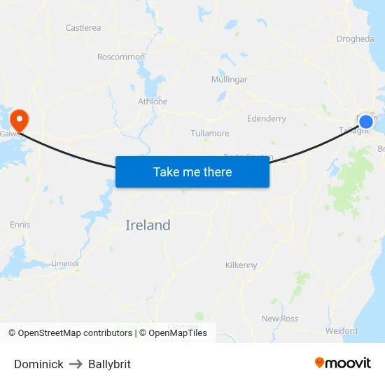 Dominick to Ballybrit map