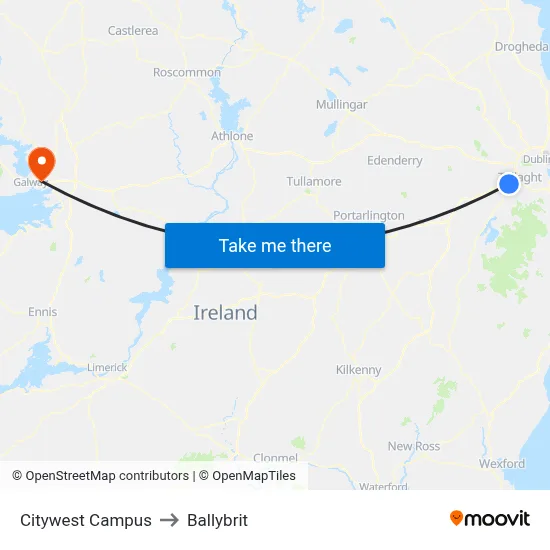 Citywest Campus to Ballybrit map
