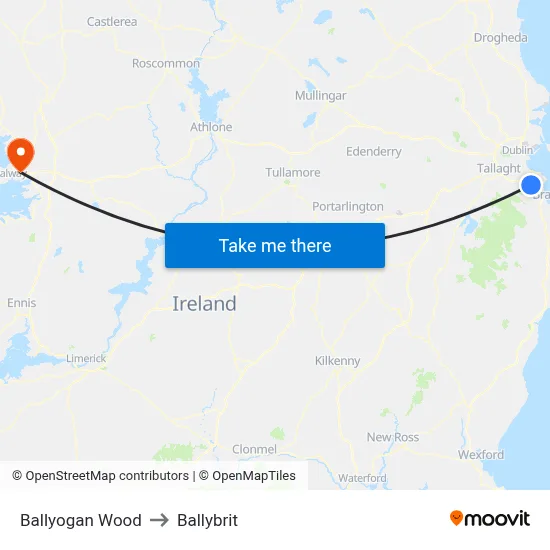 Ballyogan Wood to Ballybrit map