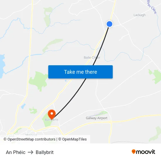 An Phéic to Ballybrit map