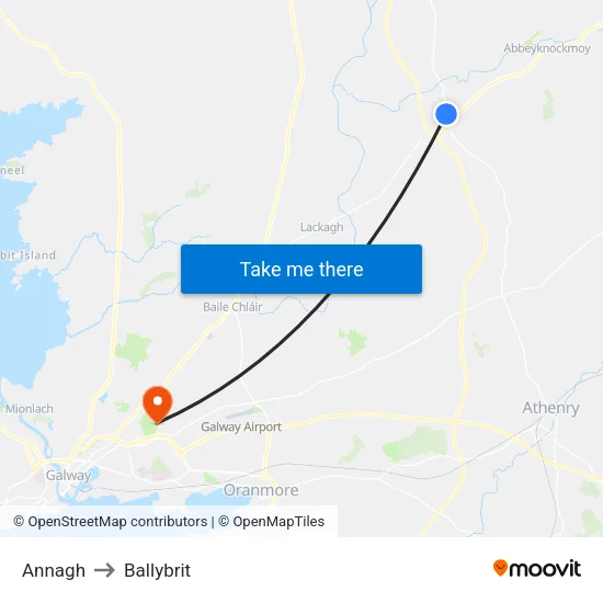Annagh to Ballybrit map