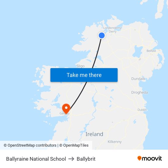 Ballyraine National School to Ballybrit map