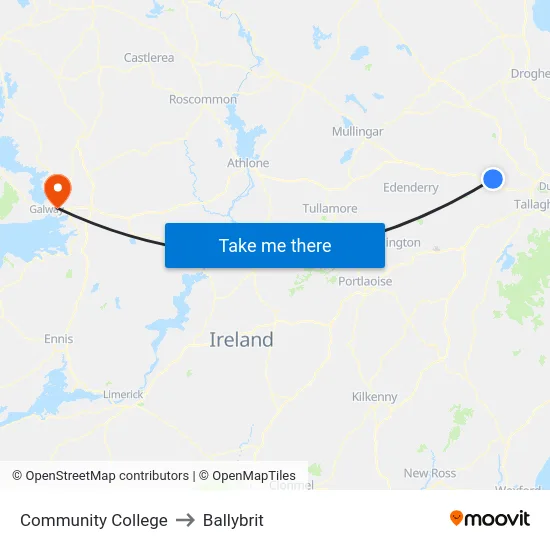 Community College to Ballybrit map