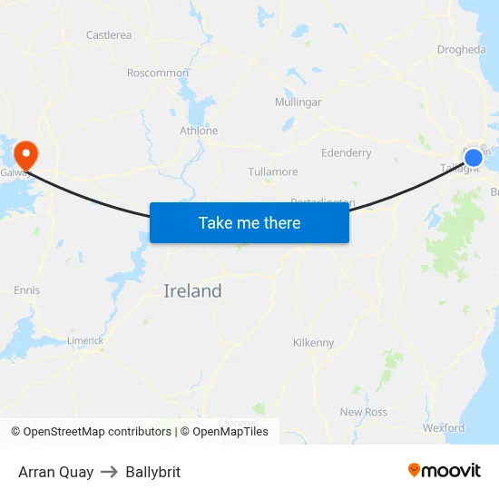 Arran Quay to Ballybrit map