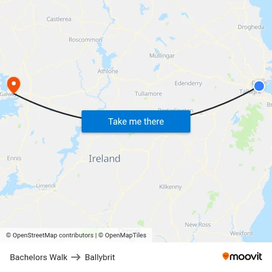 Bachelors Walk to Ballybrit map