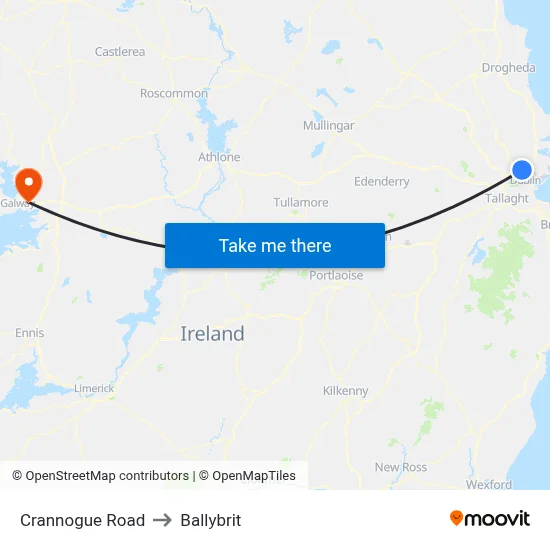 Crannogue Road to Ballybrit map