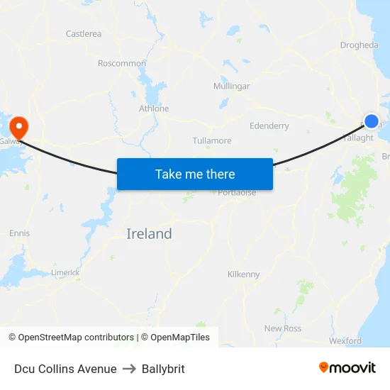 Dcu Collins Avenue to Ballybrit map