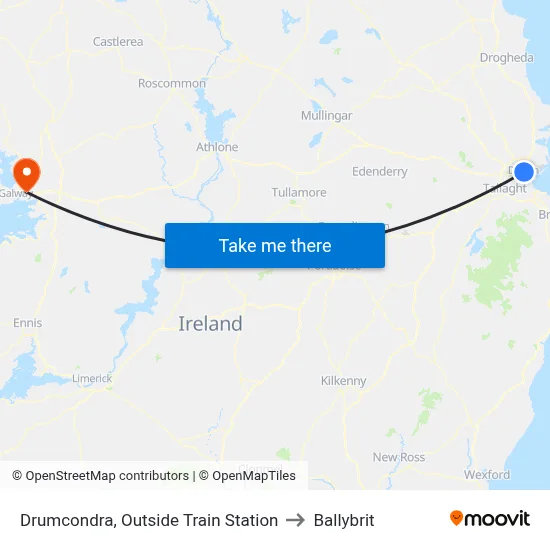 Drumcondra, Outside Train Station to Ballybrit map