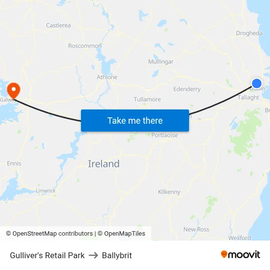 Gulliver's Retail Park to Ballybrit map