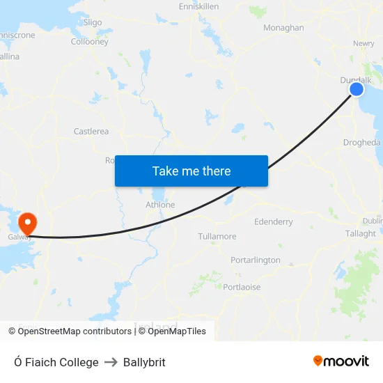 Ó Fiaich College to Ballybrit map