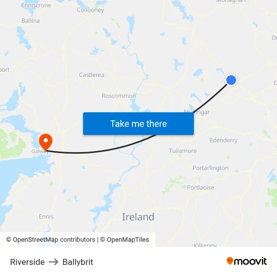 Riverside to Ballybrit map