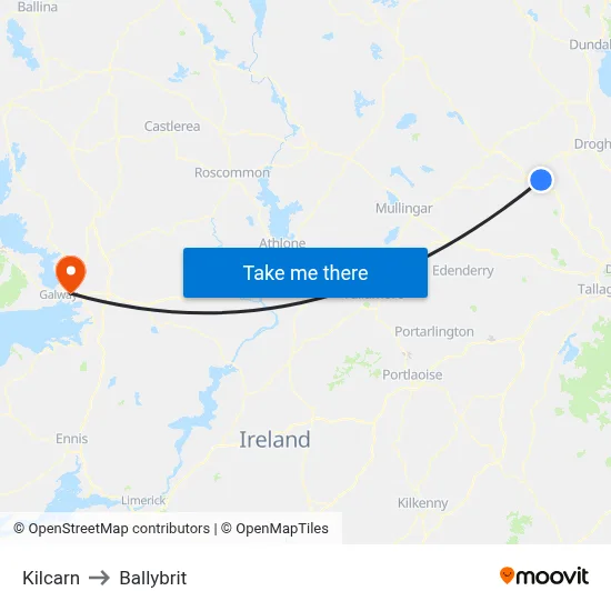 Kilcarn to Ballybrit map