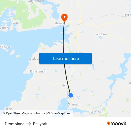 Dromoland to Ballybrit map