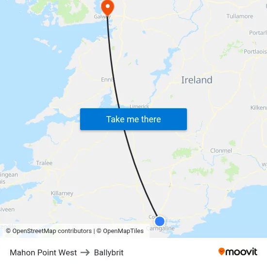 Mahon Point West to Ballybrit map