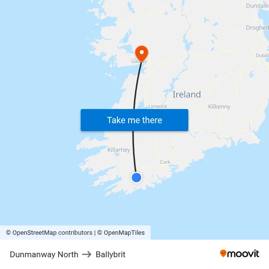 Dunmanway North to Ballybrit map