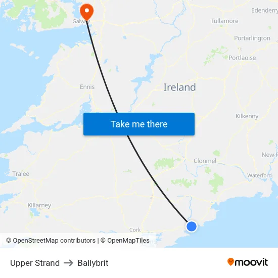Upper Strand to Ballybrit map