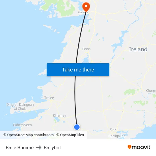 Baile Bhuirne to Ballybrit map